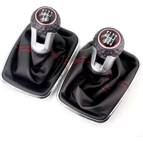 For VW Golf 4 MK4 1998 1999 2000 2001 2002 2003 2004 Car 5/6 Speed 12 mm Insert Hole Gear Stick Shift Level Knob Leather Boot