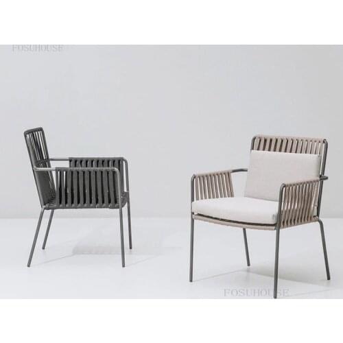 Nordic Living Room Chair Courtyard Lounge Chair Minimalist Modern Armchair Outdoor Furniture Hotel Balcony Table and Chair