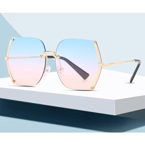 RoseBerry Sunglasses Women 2021 Band Designer Rimless Ocean Sun Glasses Trend Personality Oculos de sol Uv400