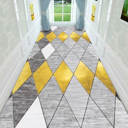 Nordic Corridor Long Carpet Modern Stair Hallway Carpets Hotel Aisle Long Rug Home Entrance Doormat Anti-skid Rug Wedding Floor