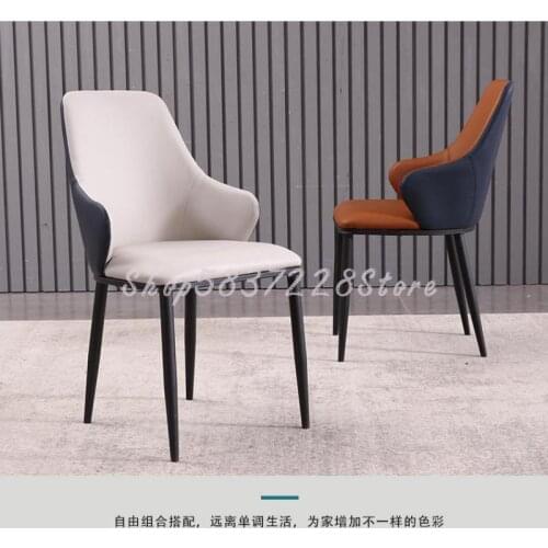 Modern Simple Family Back Soft Bag Dining Chair Light Luxury Net Red Makeup Chair Iron Table Chair Nordic Restaurant Chair