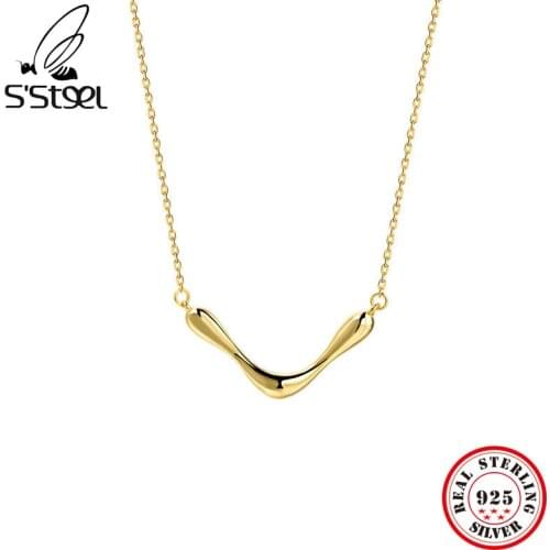 SSTEEL Geometric Pendants Necklaces Sterling Silver 925 For Women Minimalist Designer Trendy 2021 New Necklace Fine Jewellery