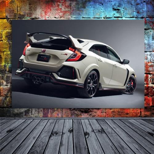 Honda CIVIC Type R Sport Car Vehicle Posters Canvas Painting Print Silk Wall Art Modern Home Decoration