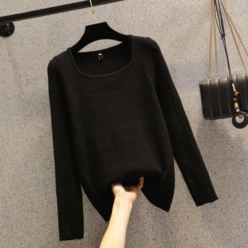 Sweater Womens Pullovers Femme Solid sprint autumn Women Sweater Knitted Elastic Short Sleeve 2021 Woman Clothes jumper