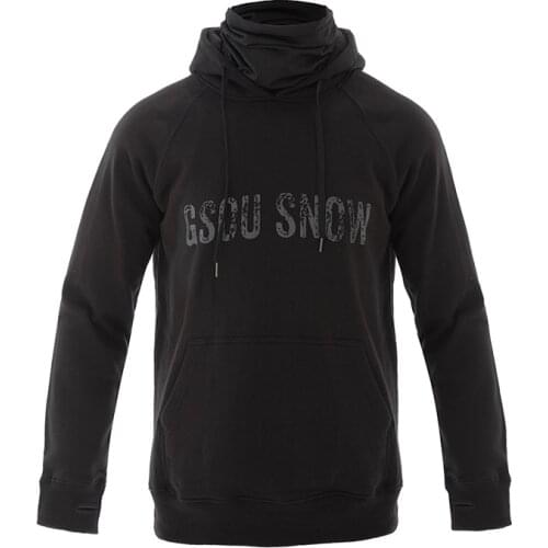 GSOU SNOW Winter Hoodies Waterproof Thicken Breathable Black Men Ski Coat Warm Winter Outdoor Sport Sweatshirt