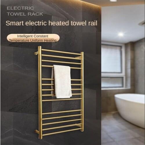 Smart Shelf Stainless Steel Electric Heated Towel Rail Bathroom Golden Heated Towel Bar
