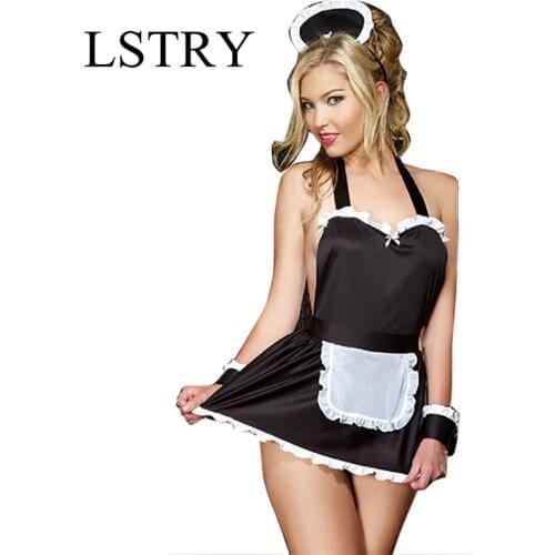 Maid Uniform Costumes Role Play 2021 New Women Sexy Lingerie Hot Sexy Underwear Lovely Female White Pocket Erotic Costume