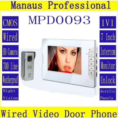 High Quality Smart Home 7 inch Screen Display Video Intercom Phone,Wired Magnetic Lock One to One Video door phone D93b