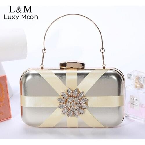 Crystal Clutch Bag Women Fashion Chain Evening Bag Female Luxury Designer Handbag Wedding Bag Elegant Silver Sac A Main X304H