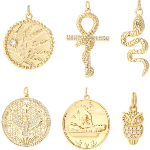 Snake Jewelry Charms for Jewelry Making Animals Eagle Bird Butterfly Pendant Charms Diy Earrings Necklace Bracelet Gold Copper