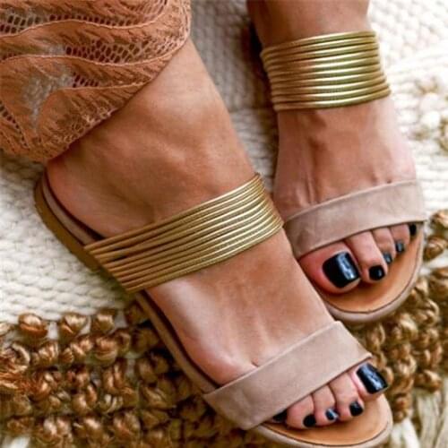 2020 New Fashion Womens shoes Comfortable Flat Solid Peep Sandals Lady Casual Shoes Zapatos Mujer