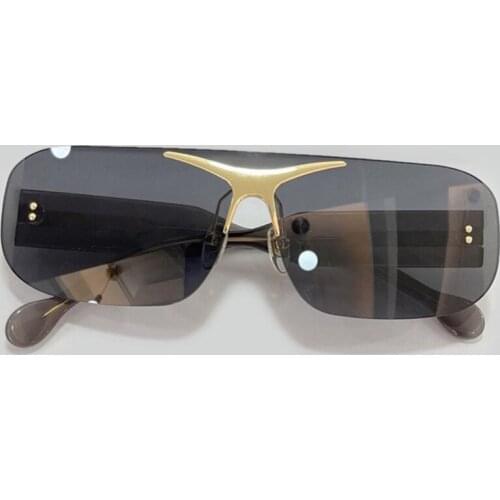 2021 New Fashion Brand Design Vintage Rimless Sunglasses Women Men Retro Cutting Lens Gradient Sun Glasses Female UV400