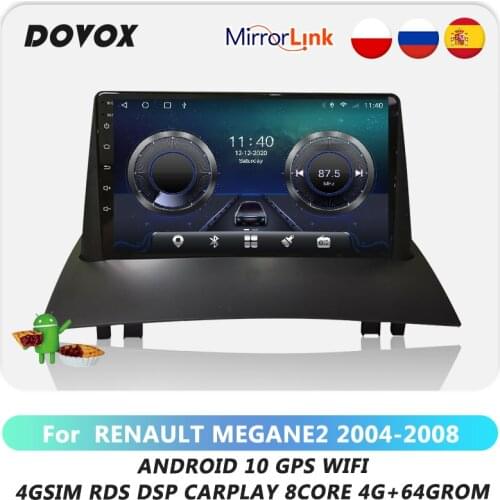 2 Din Android 10 Car Radio For Renault Megane 2 2002-2009 GPS Navigation Multimedia Video Player 2din Autoradio Quad-Core Wifi