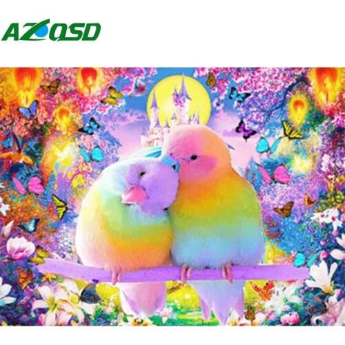 AZQSD Diamond Embroidery Bird Mosaic Handicraft Diamond Painting Animal Cross Stitch Kit Full Square Drill Needlework Home Decor