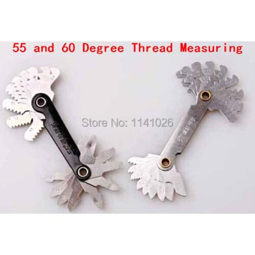 Free Shipping NEW 2pc Thread Plug Gage Stainless Steel Metric Screw Pitch 60 and 55 Degree Thread Measuring Gage Gauge