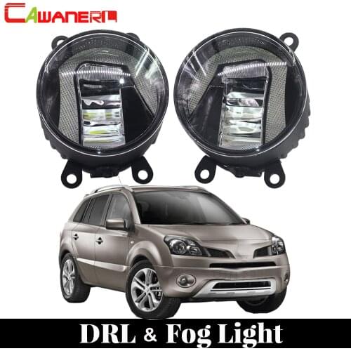 Cawanerl 2 X Car LED Bulb Fog Light DRL Daytime Running Lamp White 12V For Renault Koleos HY Closed Off-Road Vehicle 2008-2015