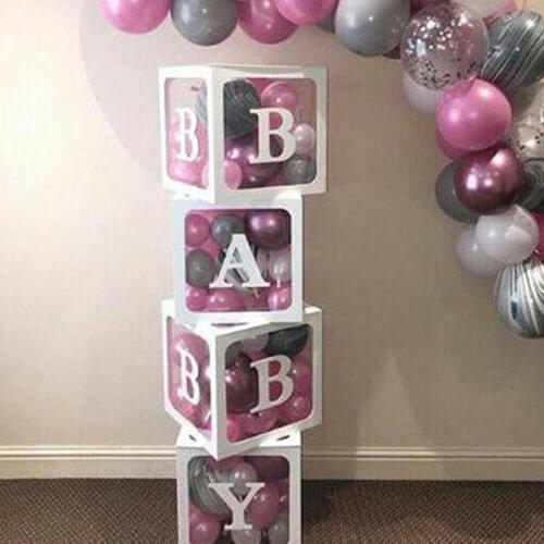 Baby Love Letter Cube Transparent Gift Boxes Kid Birthday Baby Shower Party Decoration Marriage Confession Party Gift Box