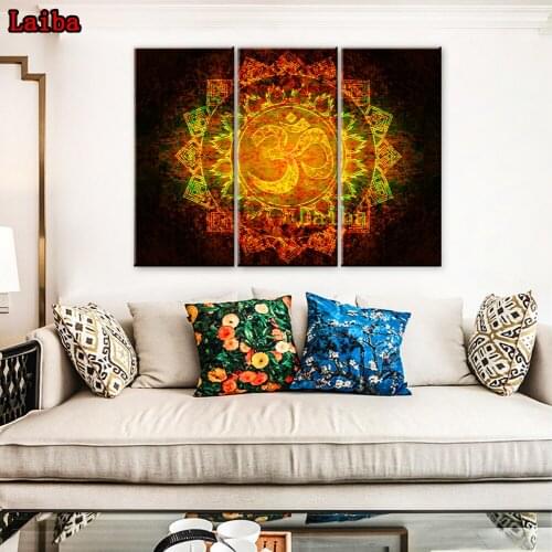 DIY Diamond Painting Religious icons cross stitch Full square round Diamant Embroidery Handcraft mosaic diamond Home Decor 3PCS