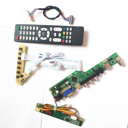 For LP154W01-A1/A3 LVDS 1CCFL 30Pin HDMI-Compatible VGA USB AV RF LCD monitor keyboard+Remote+Inverter T.V56 drive board