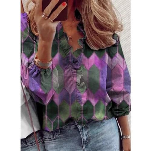 Pop style elegant womens shirt, casual temperament, ladies shirt, Vogueable loose top