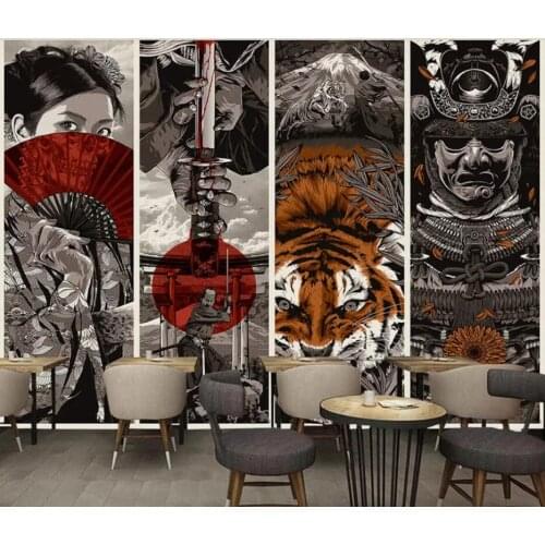 Custom 3D hand-painted Japanese background wall decoration wallpaper murals