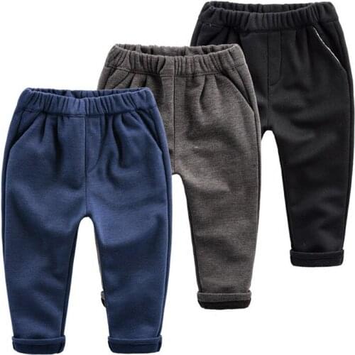 5-8 Y Boys Girls Cotton Fleeve Trousers Autumn Spring New Children Clothing Kids Thicken Sports Pants Baby Girl Clothes Winter