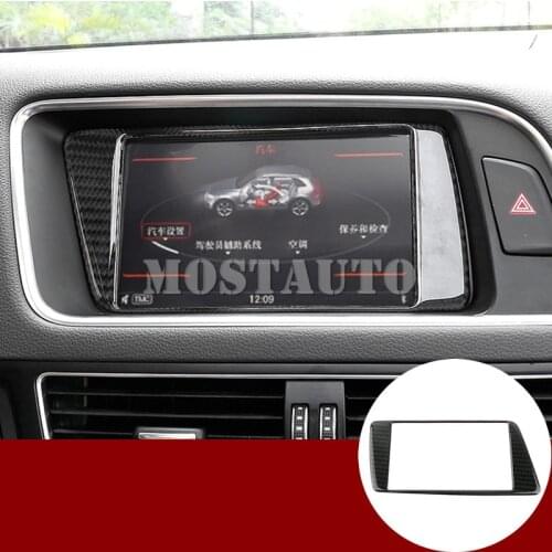 For Audi Q5 8R Carbon Fiber Console GPS Navigation Frame Trim Cover 2009-2015 1pcs Car Accessories Interior Car Decor Car Trim