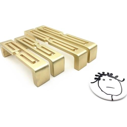 LCH Nordic Style Brass Color Cabinet Knob Door Pull Furniture Handles Chinese Style Gold Color Knob Clothes Hook Modern Knob