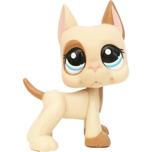 LPS CAT Rare original Littlest pet shop toys #1647 dog Great Dane light brown eyes action figures toy for kids Christmas gift