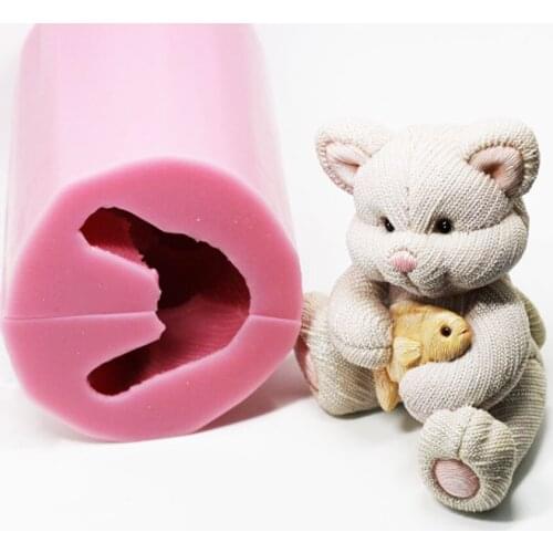 LXYY Exclusive Weater Knitting Cat Clay Candle Silicone Moulds Tiger Resin Plaster Silicone Mould