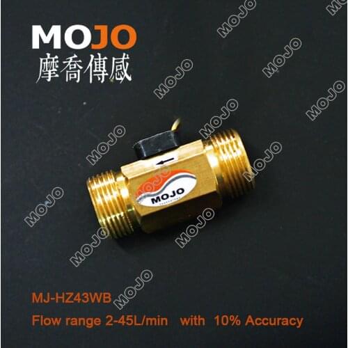 Flow sensor MJ-HZ43WB G3/4" DN20 2-45L/min Copper Hall Effect Liquid Water Flow Sensor Switch Flow Meter 5pcs/lots