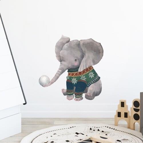 Cartoon Cute Baby Elephant Wall stickers kids rooms Bedroom decoration wallpaper Home Decor Removable Art Decals animals sticker