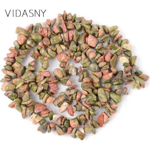 Natural Gem Irregular Unakite Stone Chip Beads For Jewelry Making 3-5-8-12mm Freeform Beads Diy Necklace Bracelet 16'' Wholesale