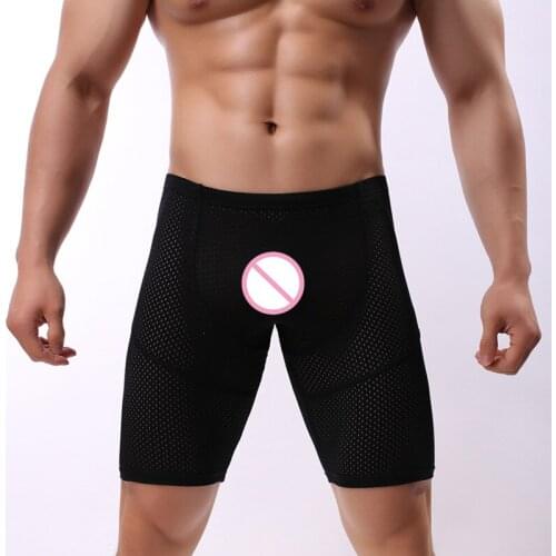 New Fashion Brand Men Sexy Sheer Pajama Bottoms Male Gay Sleepwear Shorts Loungewear Leisure Home Wear
