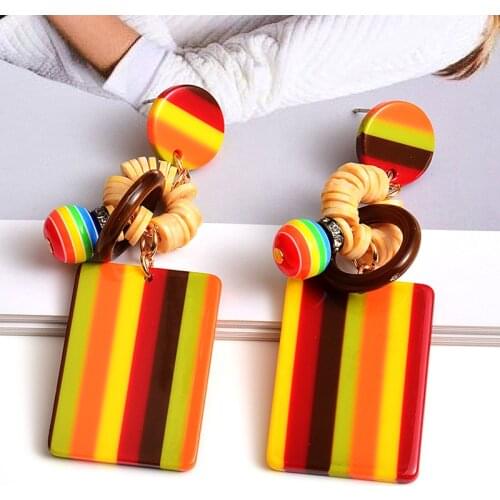 New Design Colorful Geometric earrings High-quality Fashion Drop Earring Wholesale Jewelry Accessories For Women