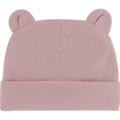 Null Newborn Baby Cotton Beanies Hospital Hat and Mittens Set Solid Candy Color Stretchy Infant Warm Cap Anti Scratching Gloves