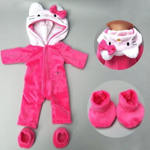 Baby Doll Clothes for 43cm Born Bebe Doll Cute Hoodie Set for 40cm Baby Doll Jacket Winter Clothes