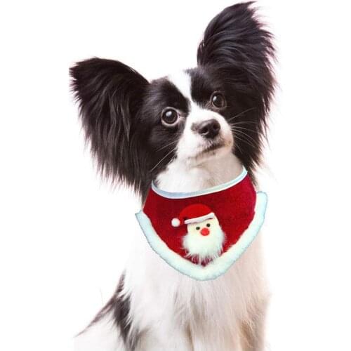 NACOCO Plush Santa Claus Dog Bandana Christmas Pet Warm Scarf Winter Cats Kriss Kringle Bandanas