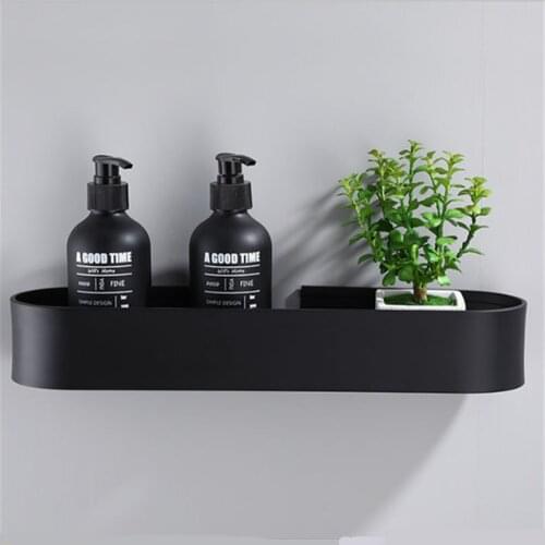 Bathroom Shelf Rack Kitchen Wall Shelves Bath Towel Holder Black Shower Storage Basket Kitchen Organizer Bathroom Accessories