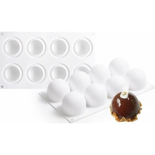 8 pcs Semi-circular Coconut Mousse Cake Mould Domestic Silicone Mold Baking Tools For Cakes Chocolate Mold Bakery Tools