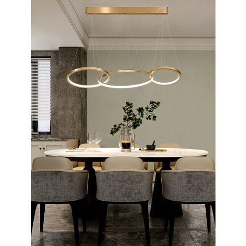 Postmodern minimalist chandelier light luxury hotel restaurant decoration creative art ring lamp