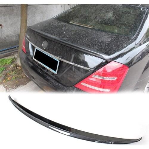 Car-styling For Benz S Class W221 AMG Style 05-09 Carbon Fiber Rear Spoiler Glossy Fibre Trunk Wing Auto Body Kit Accessories