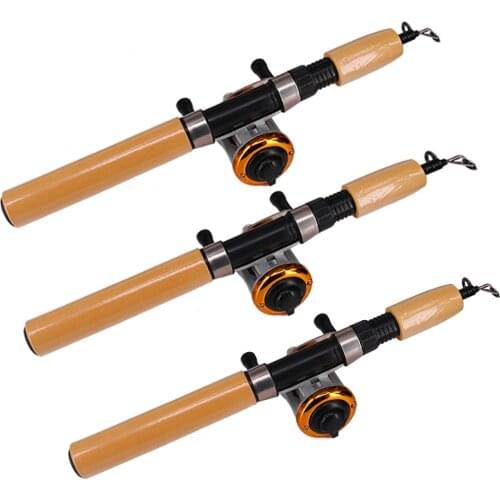 Telescoping Ice Fishing Rod Reel Set Mini Pole Winter Ultralight Ice Fishing Reel with Rod for Carp Fishing Tackle with Line