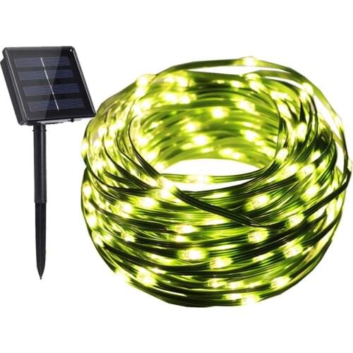 Thrisdar 100M 1000 LED Green Cable PVC Solar String Light Christmas Fairy Garland Light Outdoor Garden Solar Holiday Party Lamps