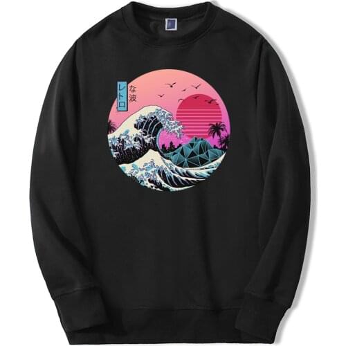Japanese Anime Sweatshirt Hoodie The Great Wave off Kanagawa Sweatshirts Hoodies Men Streetwear Hoody Warm Spring Autumn Jumper