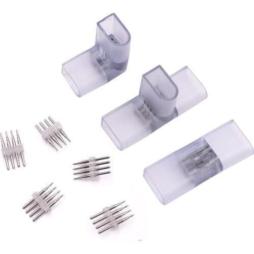 T L I Shape Corner Connector 4PIN 10X20mm 220V 110V RGB Neon light Middle Connector for SMD 2835 5050 Neon Light Free shipping