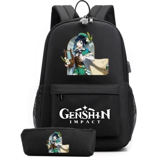 Genshin Impact Waterproof Backpacks USB Charging School Bag Men Backpack Fit Laptop Travel big Capacity backpack