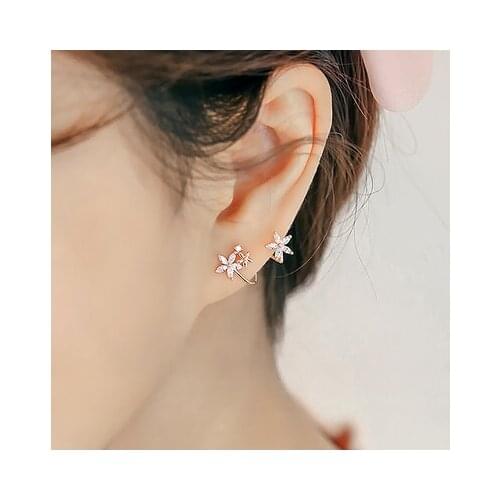 Hight Quality Jewelry 2017 New Fashion Design Shiny Zircon Star 925 Sterling Silver Ladies' Stud Earrings Christmas Gift