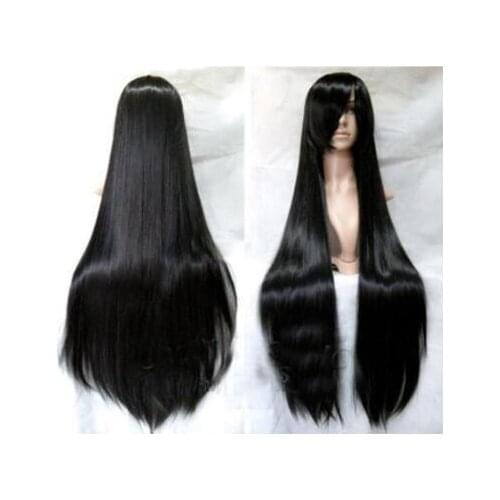 Zhaoxia++01378@Q8+++100cm COS WIGS New Long Black Cosplay Straight party Wig