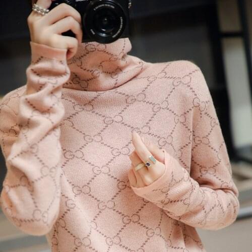 Women Sweater 2021 Winter New Fashion Turtleneck Jumpers 100% Wool Knitted Pullovers Sweater Woman Long Sleeve Warm Soft Tops